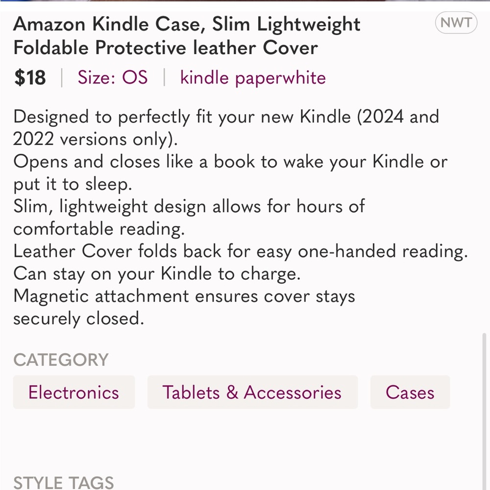 Amazon Kindle Case, Slim Lightweight Foldable Protective leather Cover - Picture 13 of 13